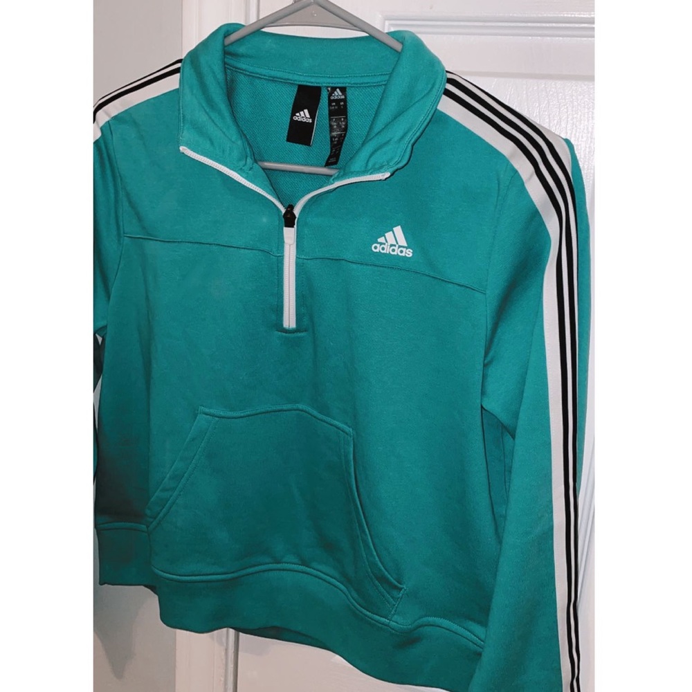Adidas Teal Quarter Zip Sweatshirt